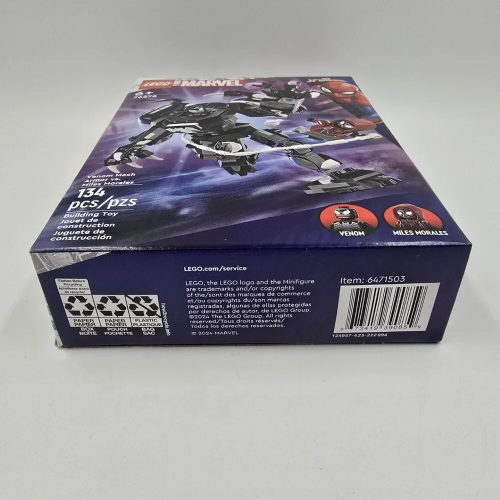 Lego Marvel Building Toy Set 76276 Venom Mech Armor vs. Miles Morales Ages 6+
